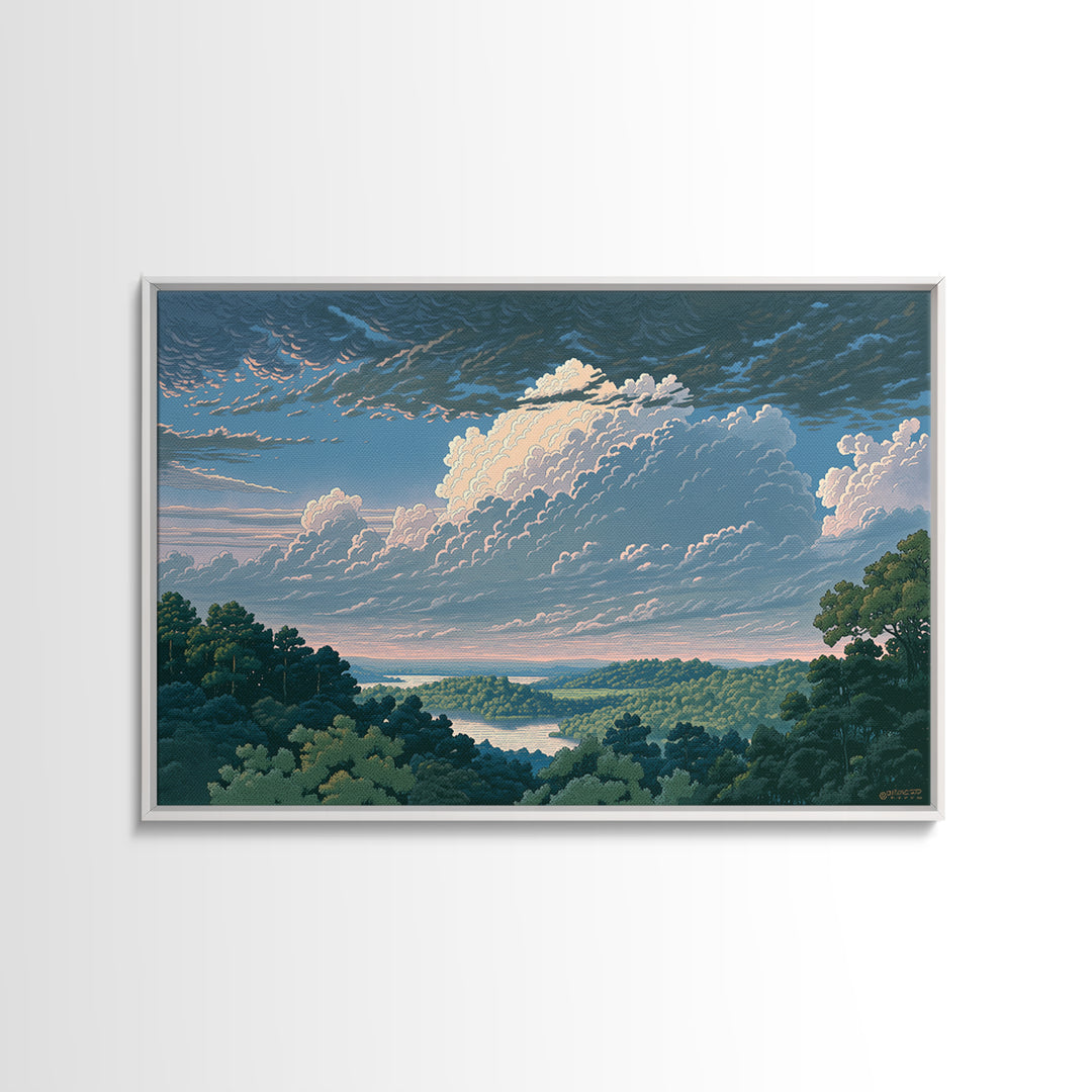 Romantic Cloudscape with Blush and Cream Tones Canvas Print, General Fine Art, Large Wall Art, Living Room Decor, GEN-3x2-46