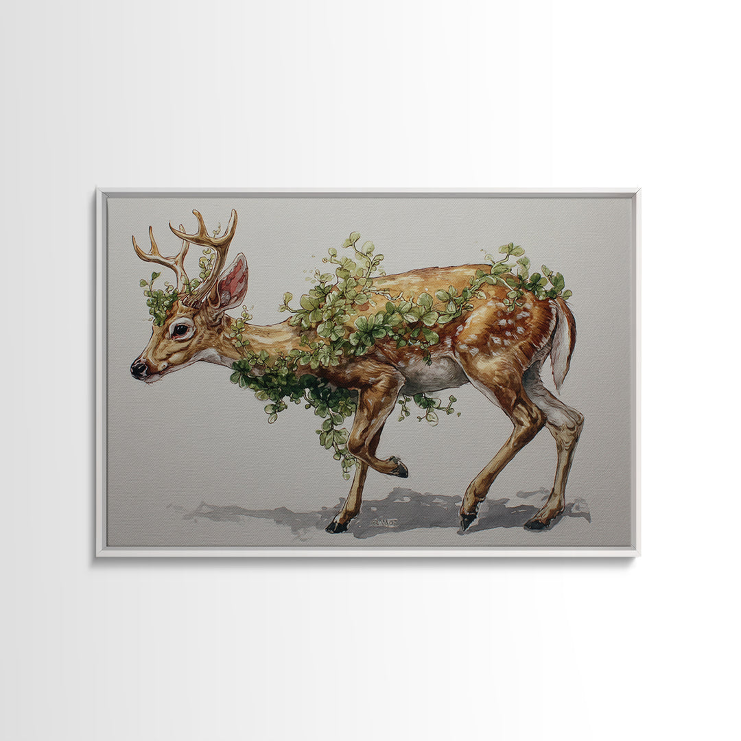 Soft Watercolor Branch Study Framed Canvas Print, General Fine Art, Wall Hanging, Living Room Decor, Oil Painting, GEN-3x2-63