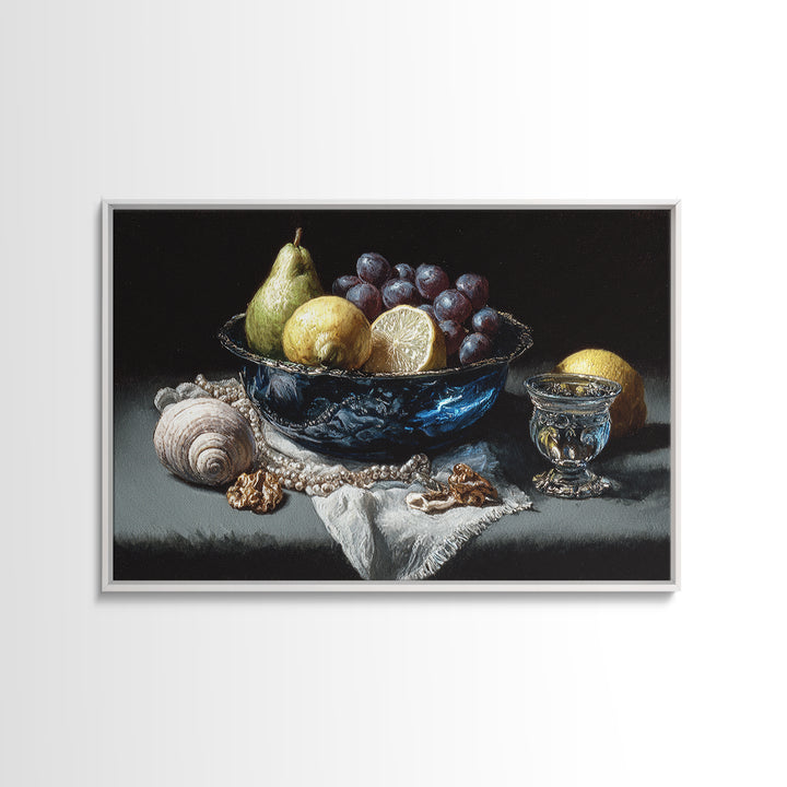 Simple Still Life of Fruit and Linen Canvas Print, General Fine Art, Minimalist Decor, Living Room Decor, Fine Art, GEN-3x2-68