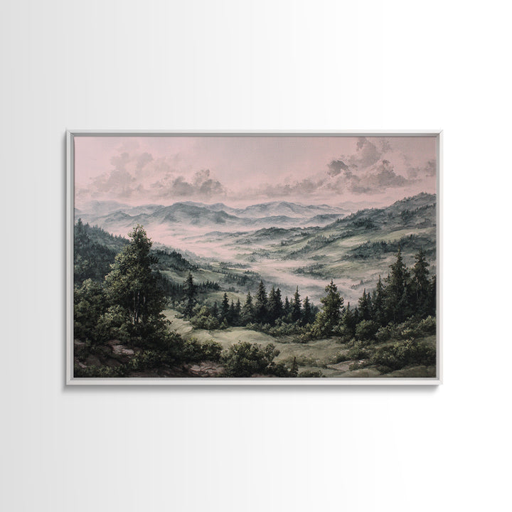 Elegant Ink Wash Landscape Canvas Print, General Fine Art, Contemporary Art, Living Room Decor, Fine Art, Digital Art, GEN-3x2-72