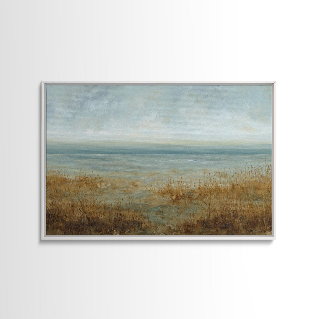 Quiet Abstract Landscape Framed Canvas Print, General Fine Art, Room Decor, Living Room Decor, Fine Art, Digital Prints, GEN-3x2-77
