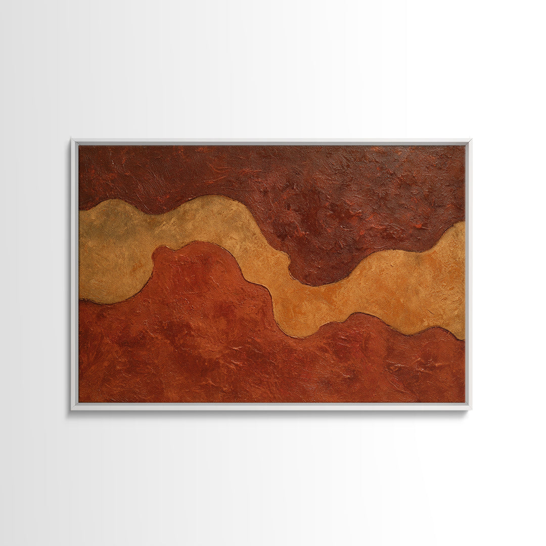Warm Terracotta Abstract Framed Canvas Print, General Fine Art, Bedroom Decor, Living Room Decor, Abstract Art, GEN-3x2-82