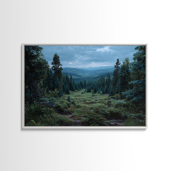 Moody Forest Clearing Canvas Print, General Fine Art, Poster, Living Room Decor, Fine Art, Wall Art Prints, Mid Century Modern, GEN-3x2-84