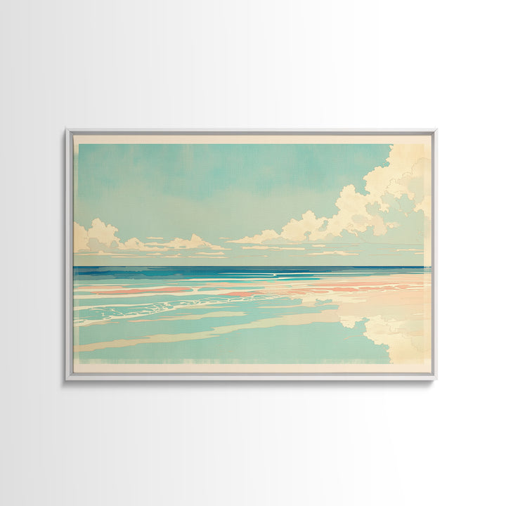 Coastal Water Study Framed Canvas Print, General Fine Art, Wall Hanging, Living Room Decor, Fine Art, Statement Artwork, GEN-3x2-9