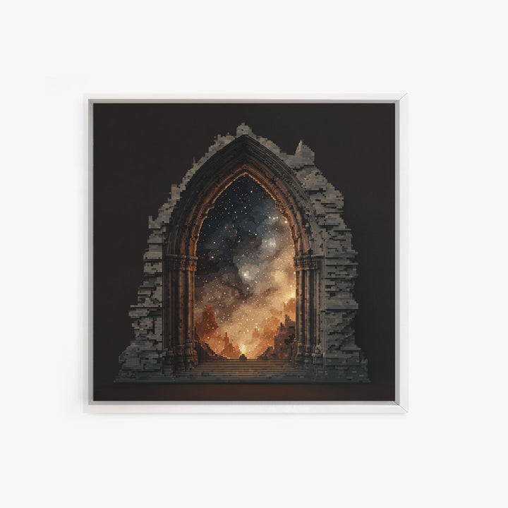 Gothic Archway Filled Framed Canvas Print, Gothic Art, Fine Art Print, Living Room Decor, Fine Art, Gothic, Halloween Decor, GOT-1x1-83