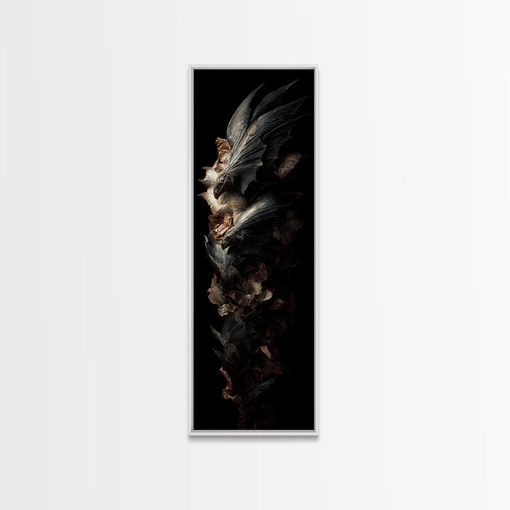 Bat Wings Forming a Dark Ornamental Pattern Canvas Print, Gothic Art, Printable Wall Art, Living Room Decor, Fine Art, Gothic, GOT-1x3-43