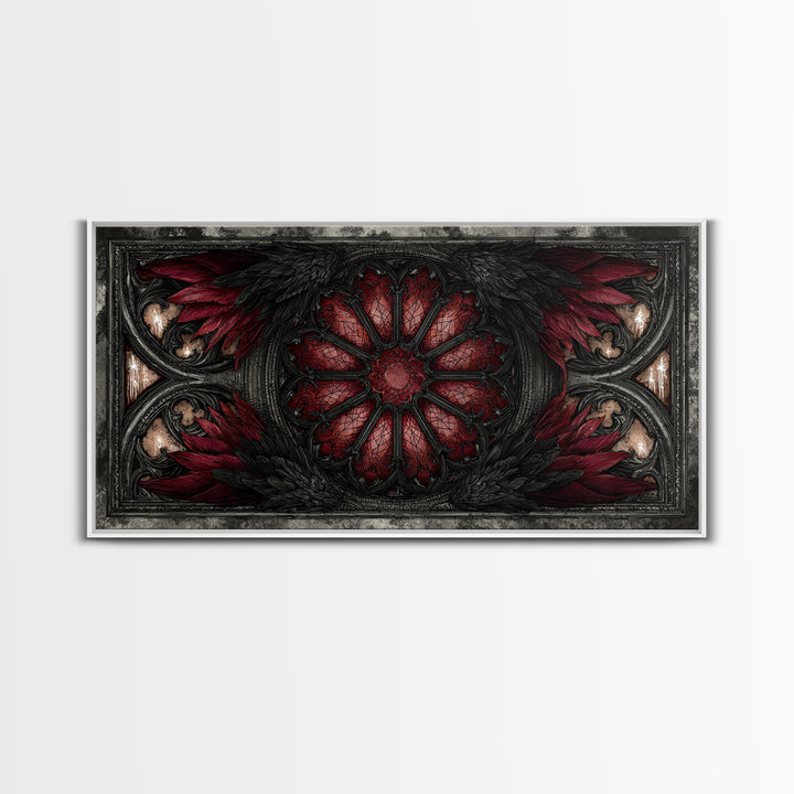 Gothic Cathedral Window Canvas Print, Gothic Art, Statement Artwork, Living Room Decor, Fine Art, Gothic, Art Prints, GOT-2x1-22