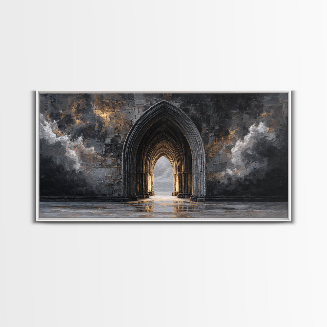 Gothic Archway Filled Canvas Print, Gothic Art, Printable Wall Art, Living Room Decor, Fine Art, Gothic, Halloween Art, GOT-2x1-31