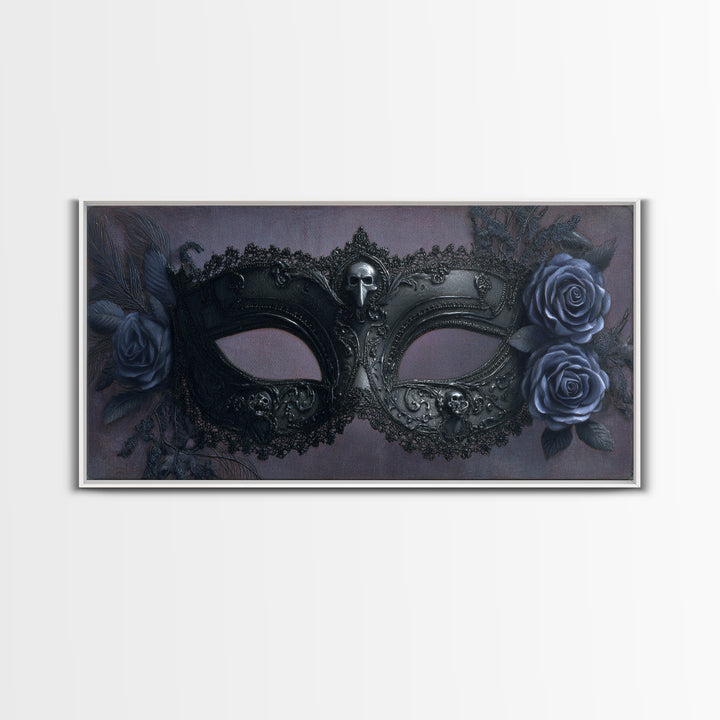Phantom Ballroom Mask Canvas Print, Gothic Art, Textured Painting, Living Room Decor, Abstract Art, Gothic, Original Painting, GOT-2x1-44