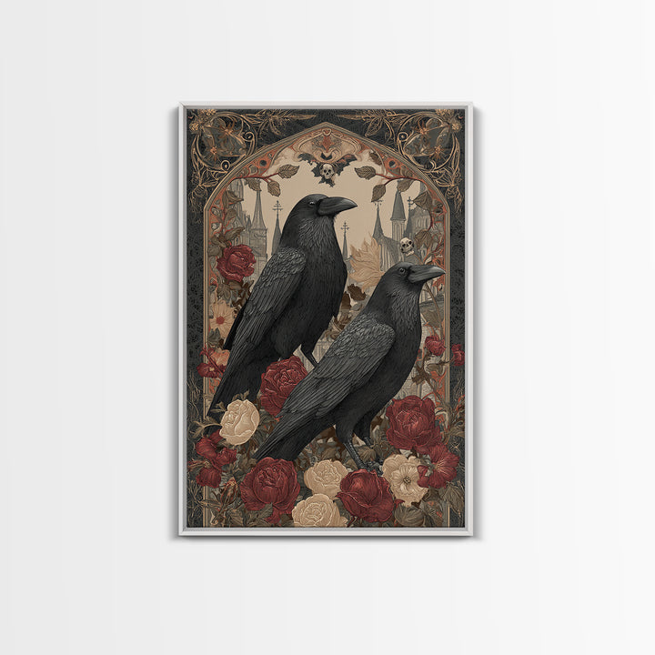 Medieval Illuminated Border Framed Canvas Print, Gothic Art, Dark Academia Art, Living Room Decor, Fine Art, Gothic, Boho Decor, GOT-2x3-24