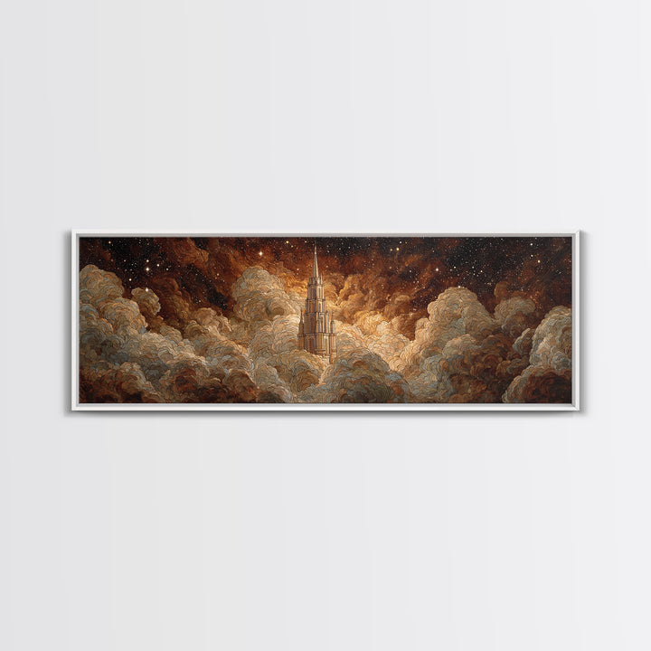 Weeping Angel Statue Canvas Print, Gothic Art, Dark Art, Living Room Decor, Fine Art, Gothic, Textured Painting, GOT-3x1-24