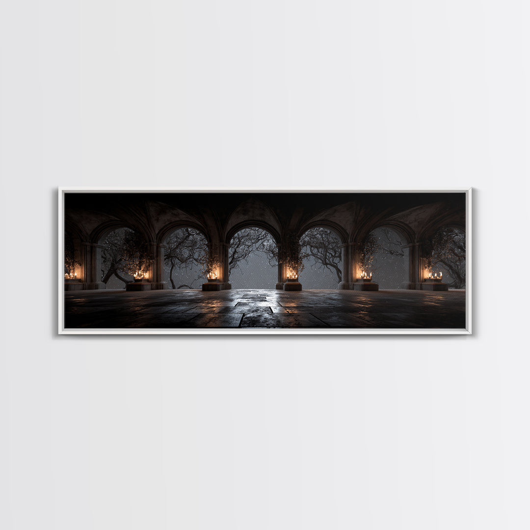 Gothic Archway Filled Canvas Print, Gothic Art, Gallery Decor, Living Room Decor, Fine Art, Gothic, Contemporary Art, GOT-3x1-3