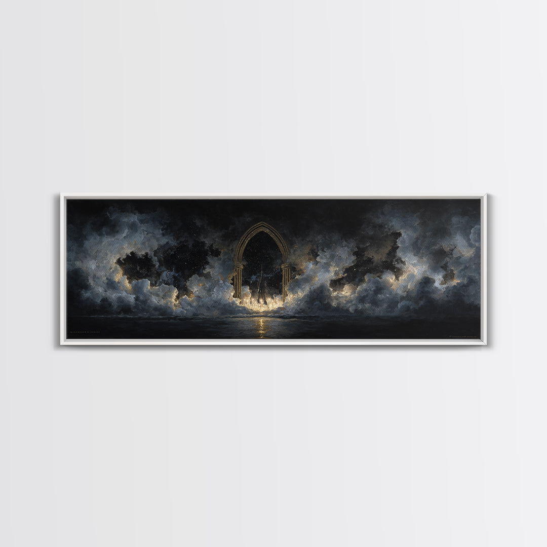 Gothic Archway Filled Canvas Print, Gothic Art, Gothic Decor, Living Room Decor, Gothic, Canvas Painting, Gothic Wallpaper, GOT-3x1-75
