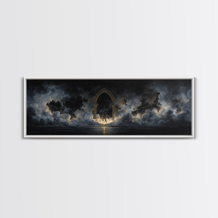 Gothic Archway Filled Canvas Print, Gothic Art, Gothic Decor, Living Room Decor, Gothic, Canvas Painting, Gothic Wallpaper, GOT-3x1-75