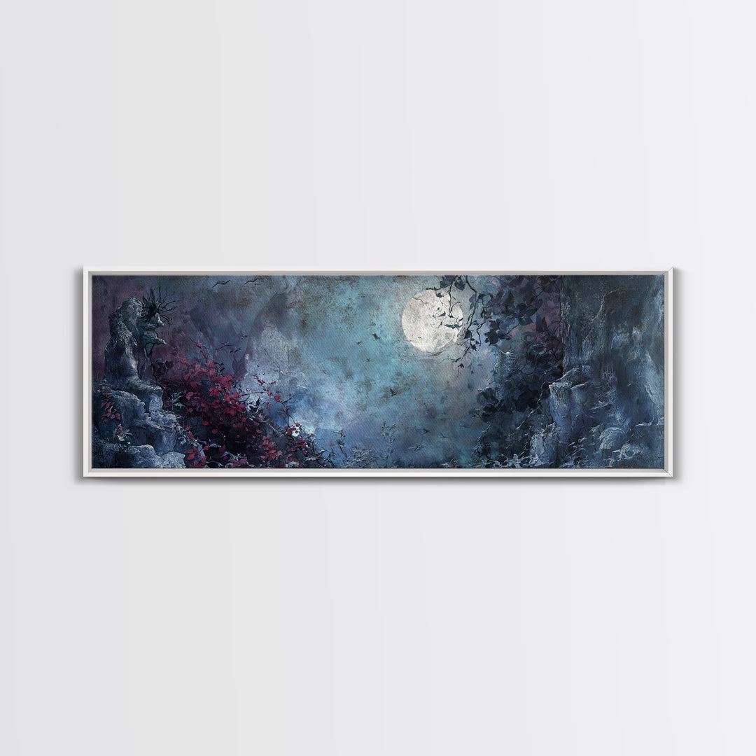 Gothic Mermaid by Dark Rocks Canvas Print, Gothic Art, Canvas Painting, Living Room Decor, Oil Painting, Gothic, Fine Art Print, GOT-3x1-85