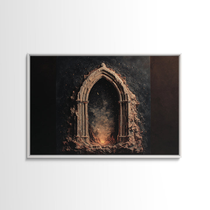 Gothic Archway Filled Framed Canvas Print, Gothic Art, Original Painting, Living Room Decor, Fine Art, Gothic, Canvas Painting, GOT-3x2-15