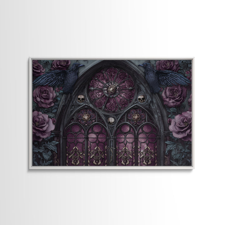 Gothic Cathedral Window Canvas Print, Gothic Art, Dark Academia Decor, Living Room Decor, Fine Art, Gothic, Black and White Art, GOT-3x2-30