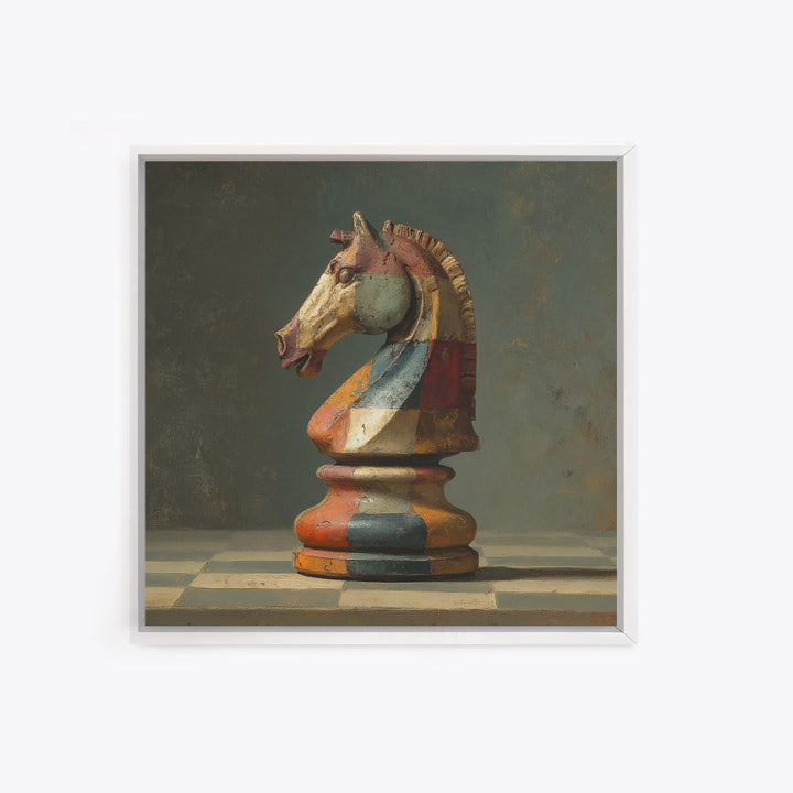 Chess Knight Piece Framed Canvas Print, Game Room Art, Fine Art Print, Game Room Decor, Fine Art, Play, Wall Decor, GRA-1x1-29