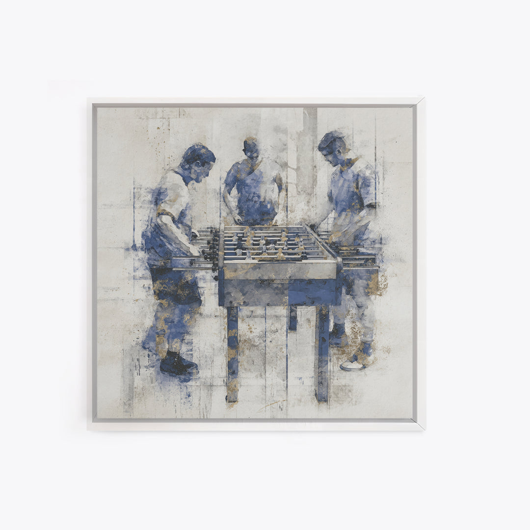 Foosball Player Figures Framed Canvas Print, Game Room Art, Statement Artwork, Game Room Decor, Fine Art, Play, GRA-1x1-33