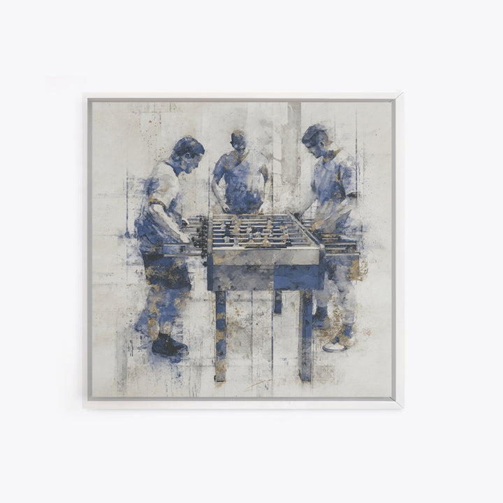 Foosball Player Figures Framed Canvas Print, Game Room Art, Statement Artwork, Game Room Decor, Fine Art, Play, GRA-1x1-33