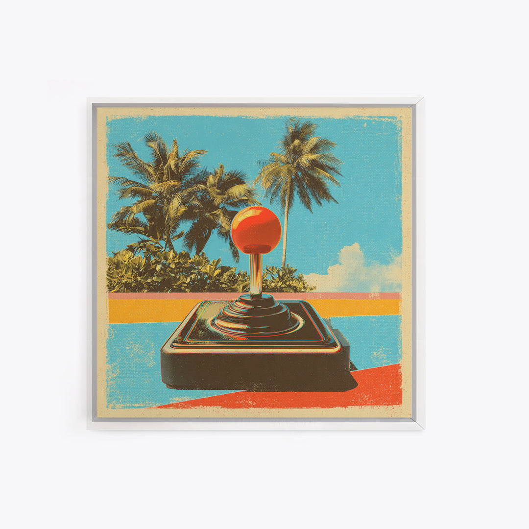 Retro Arcade Joystick Canvas Print, Game Room Art, Modern Decor, Game Room Decor, Fine Art, Play, Home Decor, Wall Decor, GRA-1x1-49