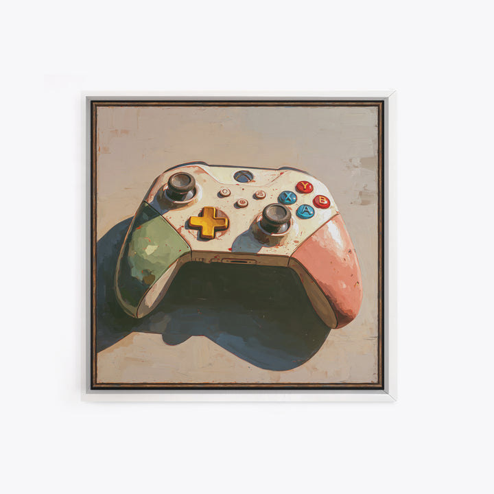 Old School Game Controller Canvas Print, Game Room Art, Girly Wall Art, Game Room Decor, Oil Painting, Play, Luxury Decor, GRA-1x1-54