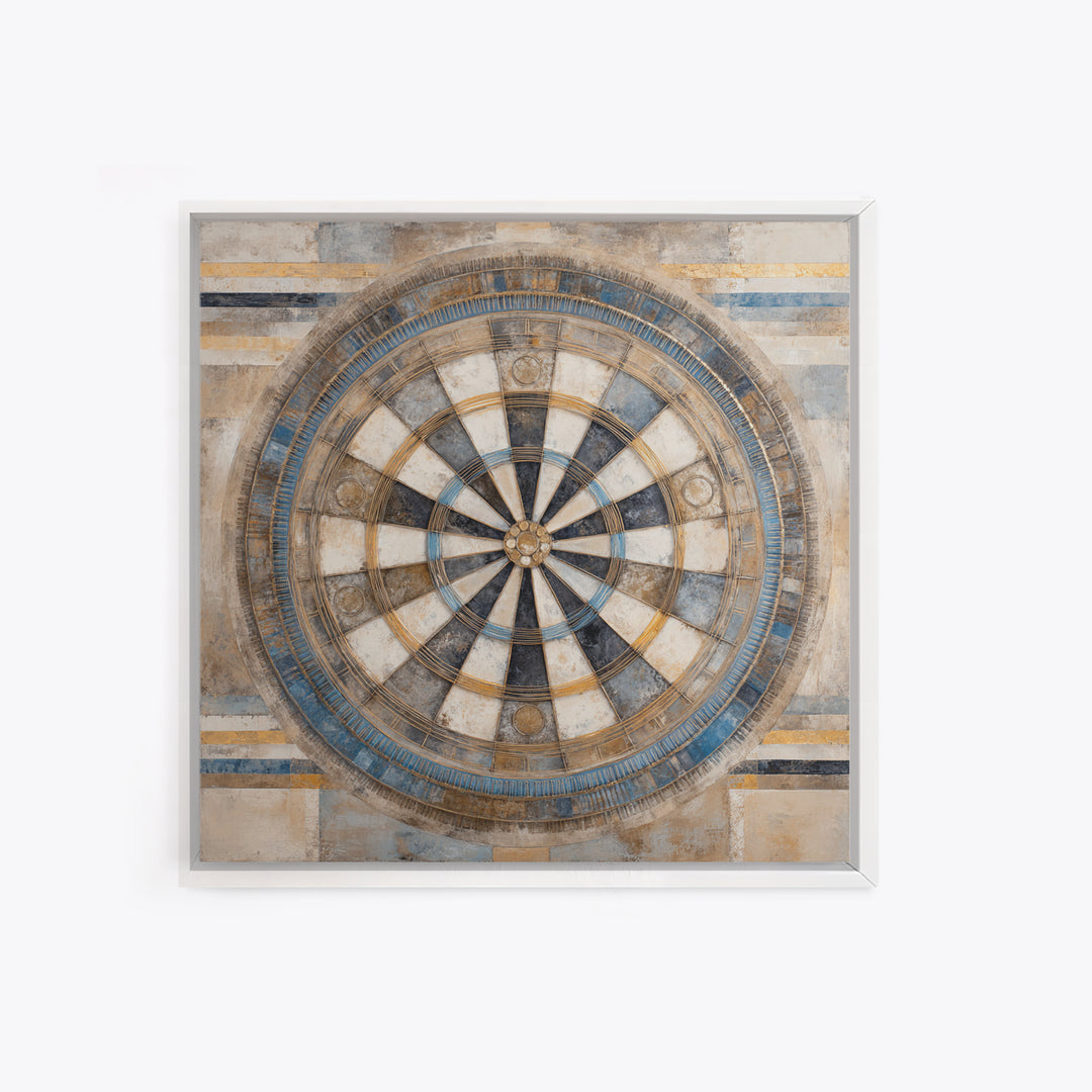 Dartboard Bullseye with Dynamic Motion Framed Canvas Print, Game Room Art, Living Room Decor, Game Room Decor, Fine Art, Play, GRA-1x1-56