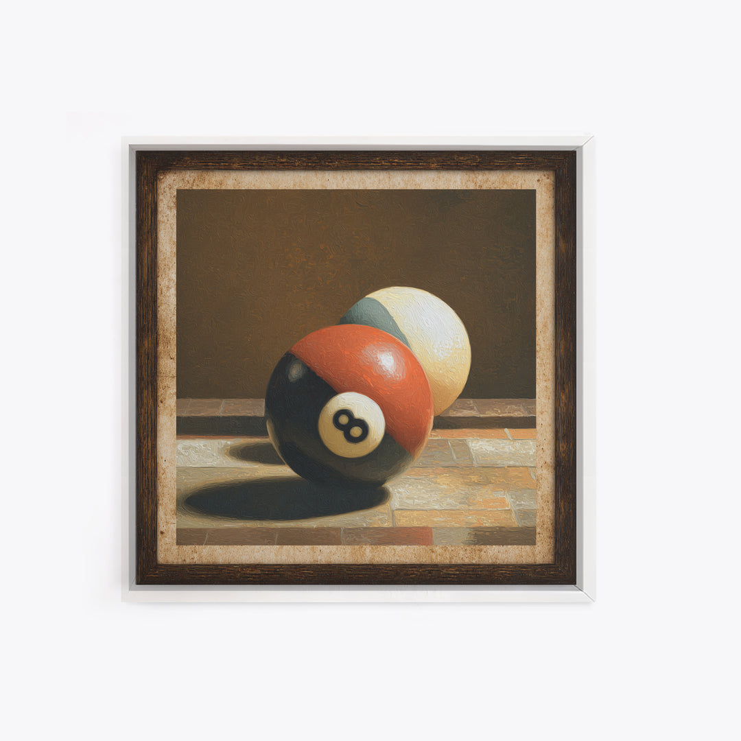 Billiards Eight Ball Canvas Print, Game Room Art, Boho Decor, Game Room Decor, Fine Art, Play, Classroom Decor, Original Art, GRA-1x1-98
