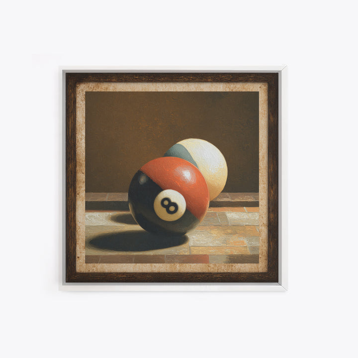 Billiards Eight Ball Canvas Print, Game Room Art, Boho Decor, Game Room Decor, Fine Art, Play, Classroom Decor, Original Art, GRA-1x1-98