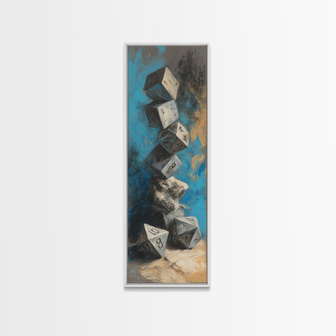 Blackjack Table Still Life Without Words Canvas Print, Game Room Art, Textured Painting, Game Room Decor, Fine Art, Play, GRA-1x3-32