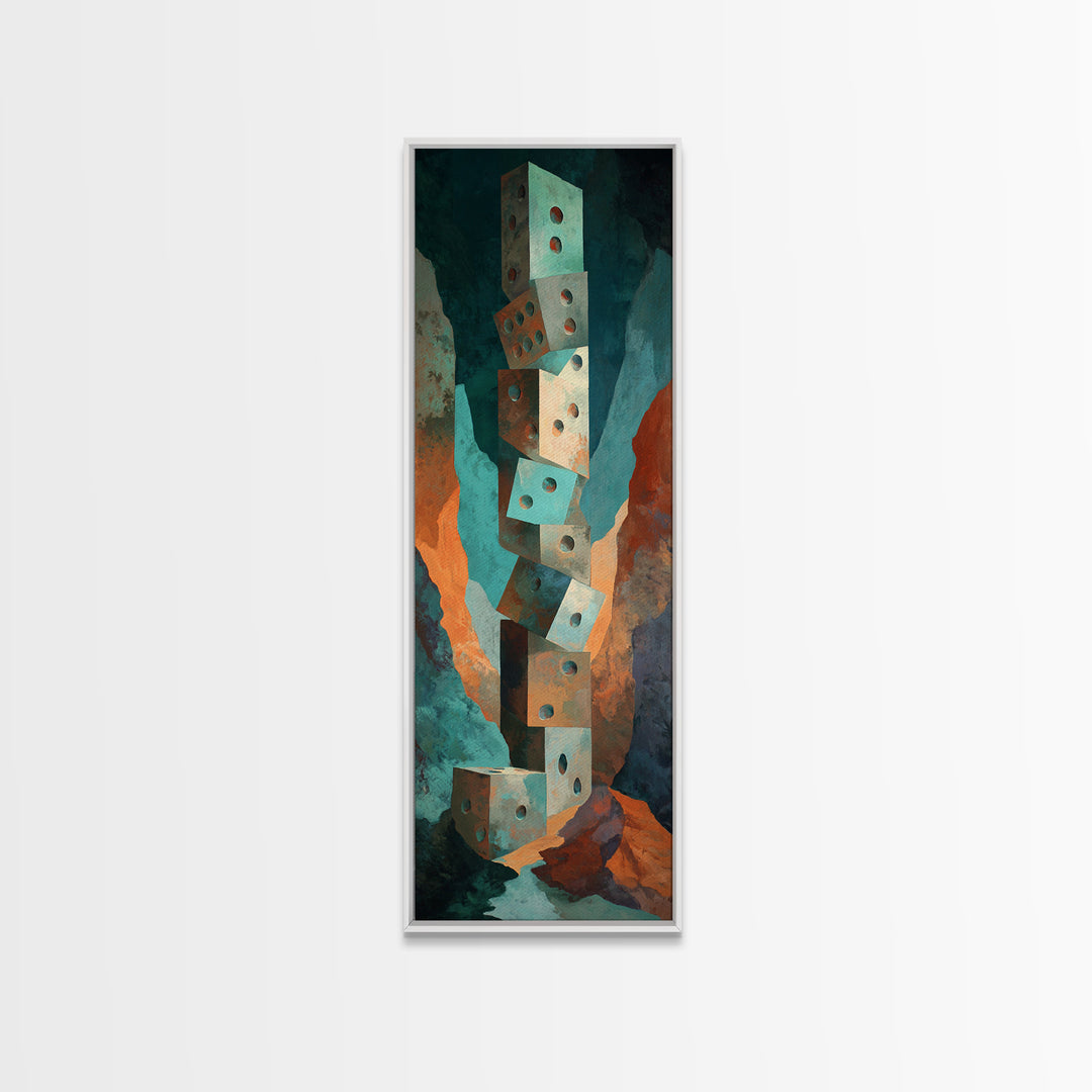 Blackjack Table Still Life Without Words Canvas Print, Game Room Art, Black Art, Game Room Decor, Fine Art, Play, Playroom Art, GRA-1x3-56