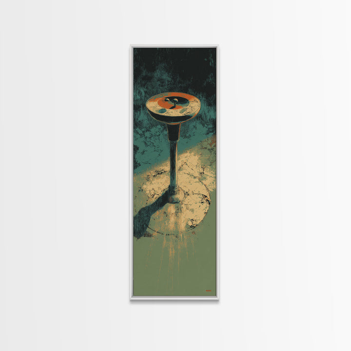 Pool Cue and Chalk on Green Felt Framed Canvas Print, Game Room Art, Kids Room Wall Art, Game Room Decor, Fine Art, Play, GRA-1x3-70