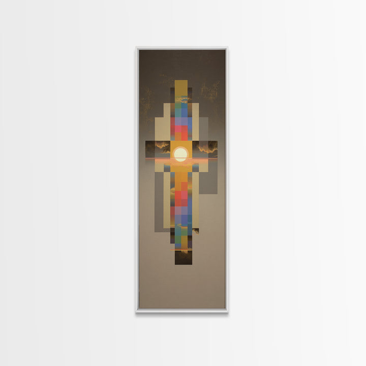 Arcade Spaceship Pixel Art Scene Framed Canvas Print, Game Room Art, Black Woman Art, Game Room Decor, Fine Art, Play, GRA-1x3-79