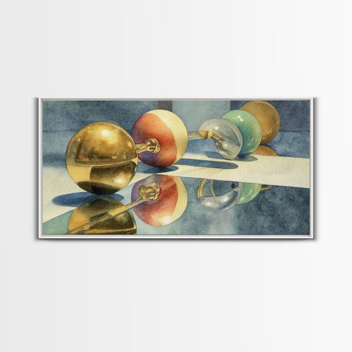Pinball Silver Ball Canvas Print, Game Room Art, Contemporary Art, Game Room Decor, Fine Art, Play, Bedroom Wall Art, GRA-2x1-17
