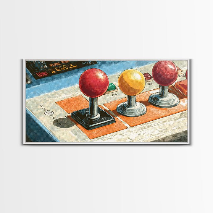 Retro Arcade Joystick Canvas Print, Game Room Art, Wall Art, Game Room Decor, Oil Painting, Play, Bedroom Wall Art, GRA-2x1-21