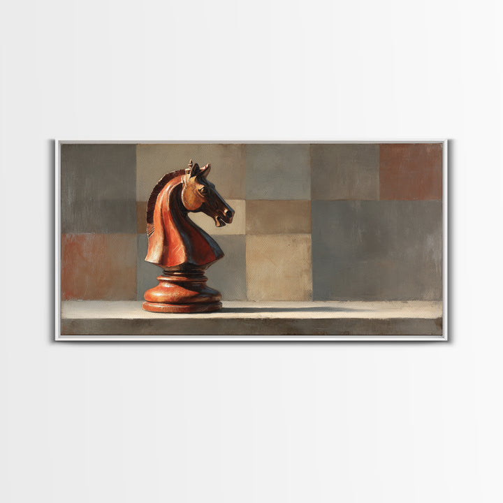Chess Knight Piece Canvas Print, Game Room Art, Canvas Art, Game Room Decor, Fine Art, Play, Living Room Art, Playroom Art, GRA-2x1-73