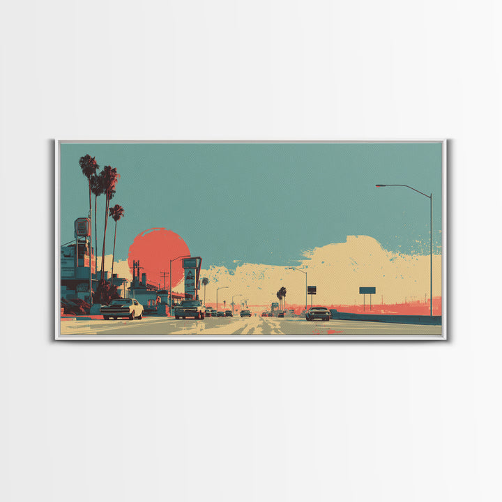 Retro Racing Car Game Poster Without Text Framed Canvas Print, Game Room Art, Black Woman Art, Game Room Decor, Fine Art, Play, GRA-2x1-80