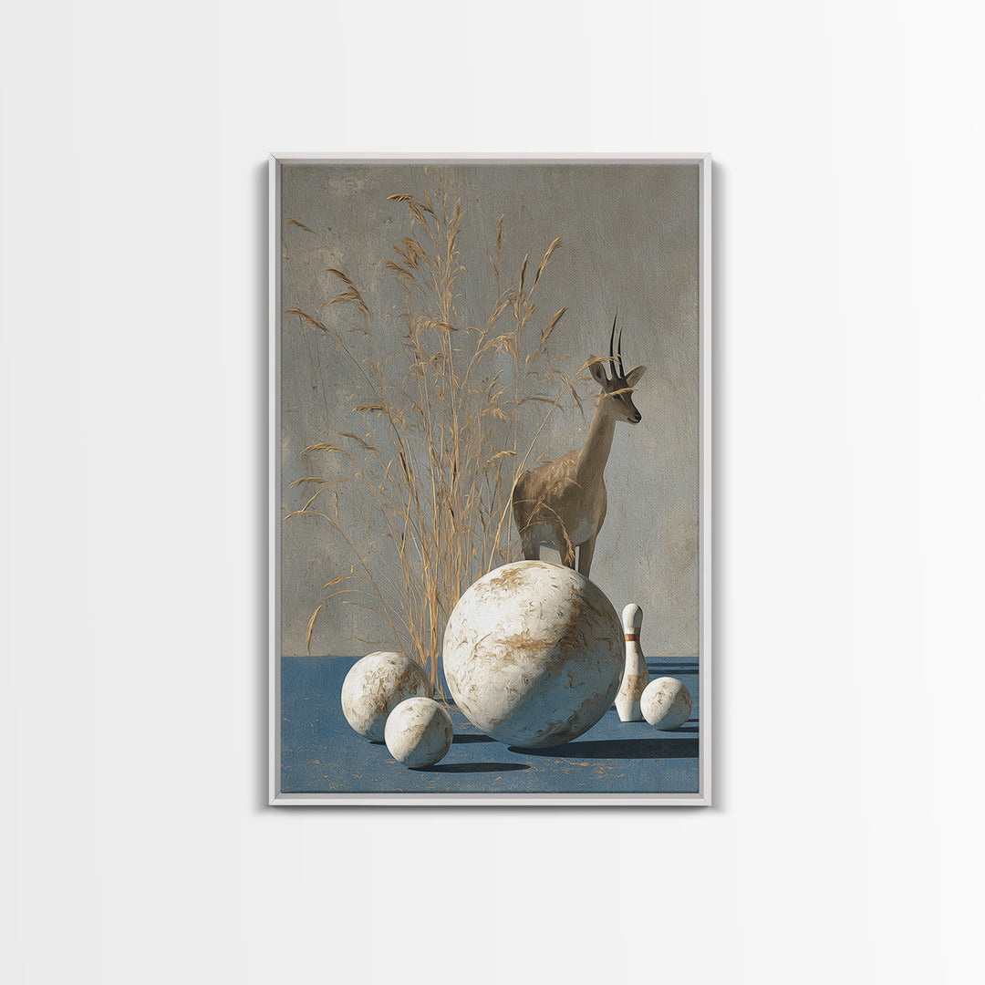 Bowling Ball and Pins Framed Canvas Print, Game Room Art, Textured Painting, Game Room Decor, Fine Art, Play, New Home Gift, GRA-2x3-46