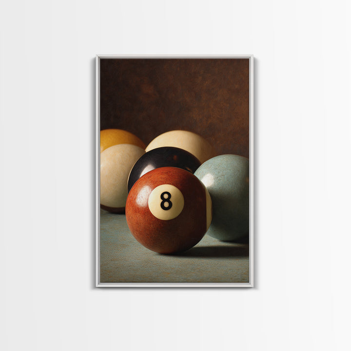 Billiards Eight Ball Canvas Print, Game Room Art, Original Art, Game Room Decor, Play, Trendy Wall Art, Masculine Wall Art, GRA-2x3-58