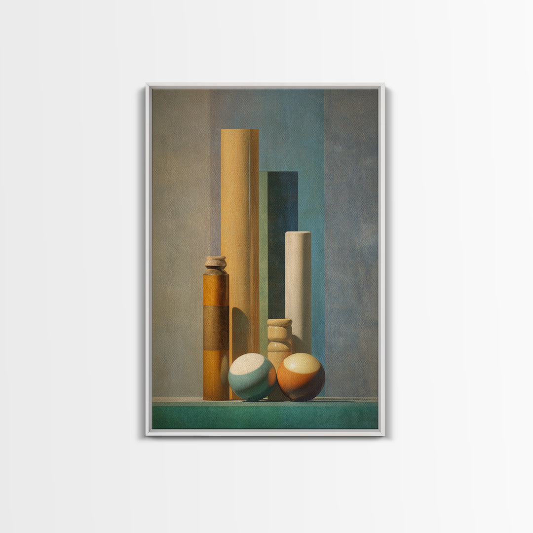 Pool Cue and Chalk on Green Felt Canvas Print, Game Room Art, Home Decor, Game Room Decor, Oil Painting, Play, Wall Art Set, GRA-2x3-66