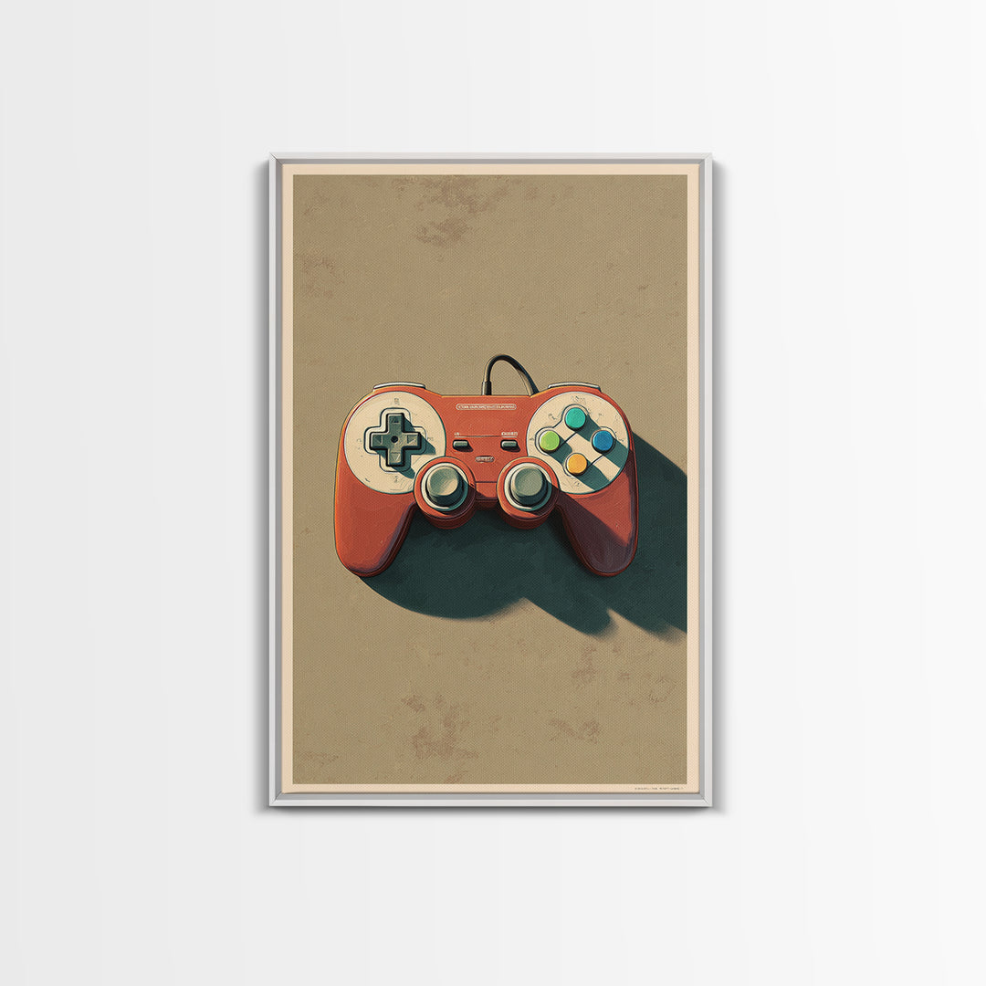 Old School Game Controller Canvas Print, Game Room Art, Canvas Wall Art, Game Room Decor, Abstract Art, Play, GRA-2x3-86