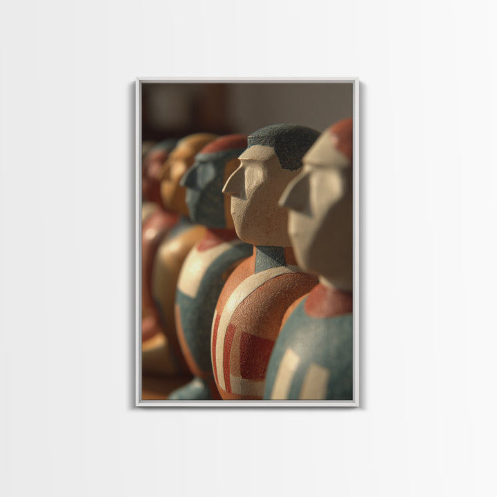 Foosball Player Figures Framed Canvas Print, Game Room Art, African American Art, Game Room Decor, Play, Kids Room Wall Art, GRA-2x3-89