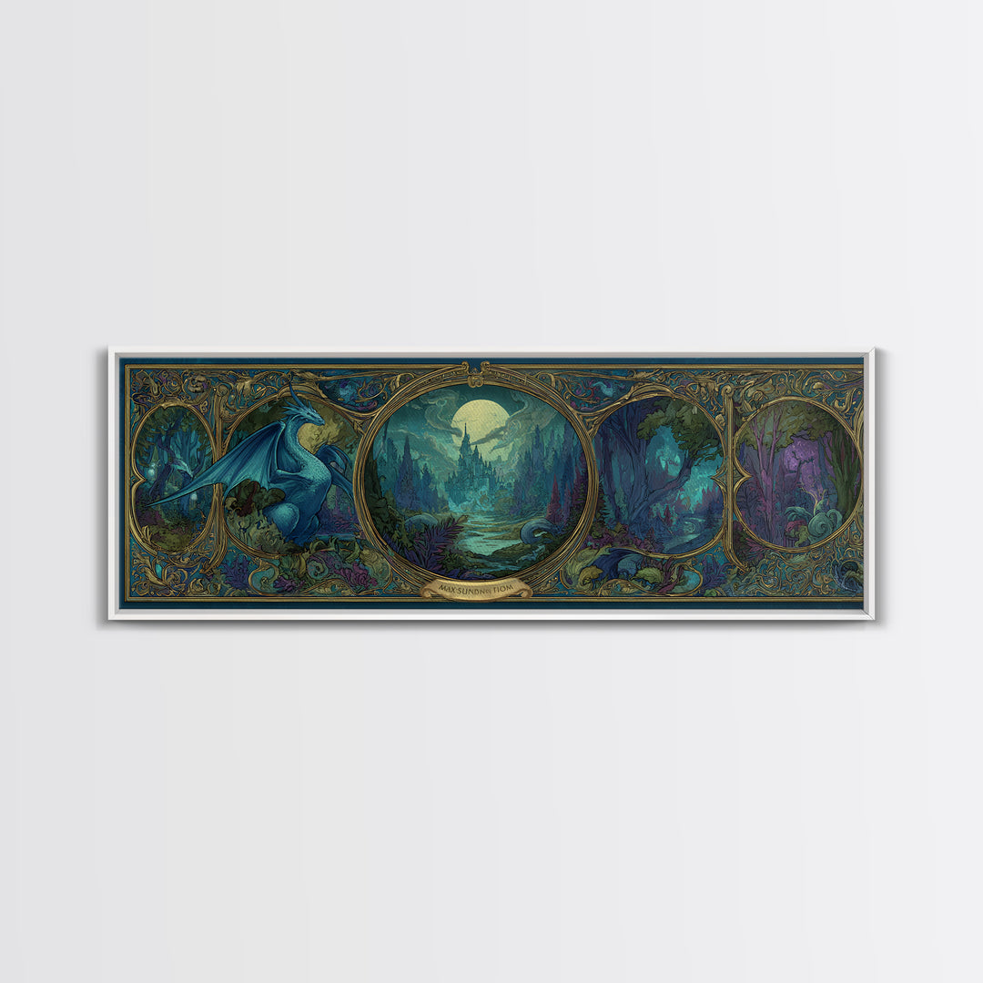 Fantasy Board Game Dragon Token Scene Canvas Print, Game Room Art, Gallery Decor, Game Room Decor, Fine Art, Play, GRA-3x1-3
