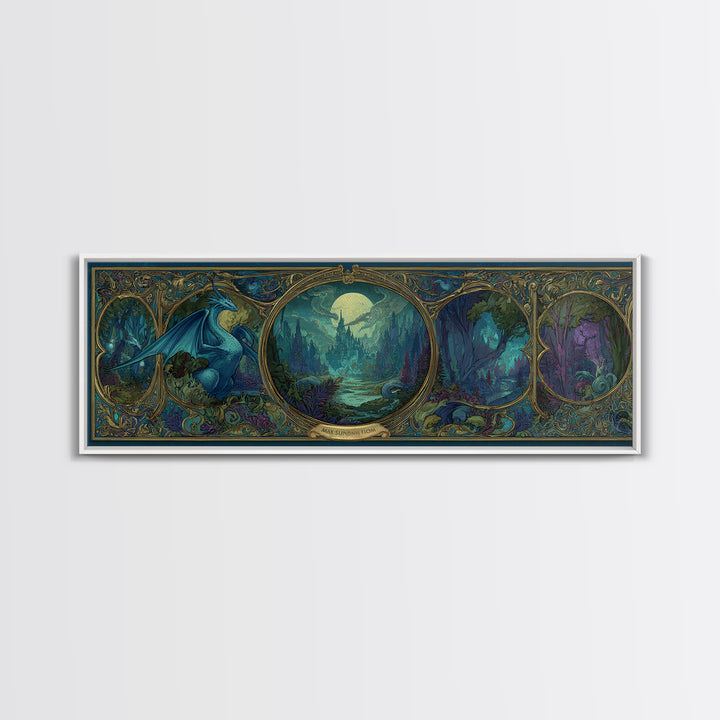 Fantasy Board Game Dragon Token Scene Canvas Print, Game Room Art, Gallery Decor, Game Room Decor, Fine Art, Play, GRA-3x1-3
