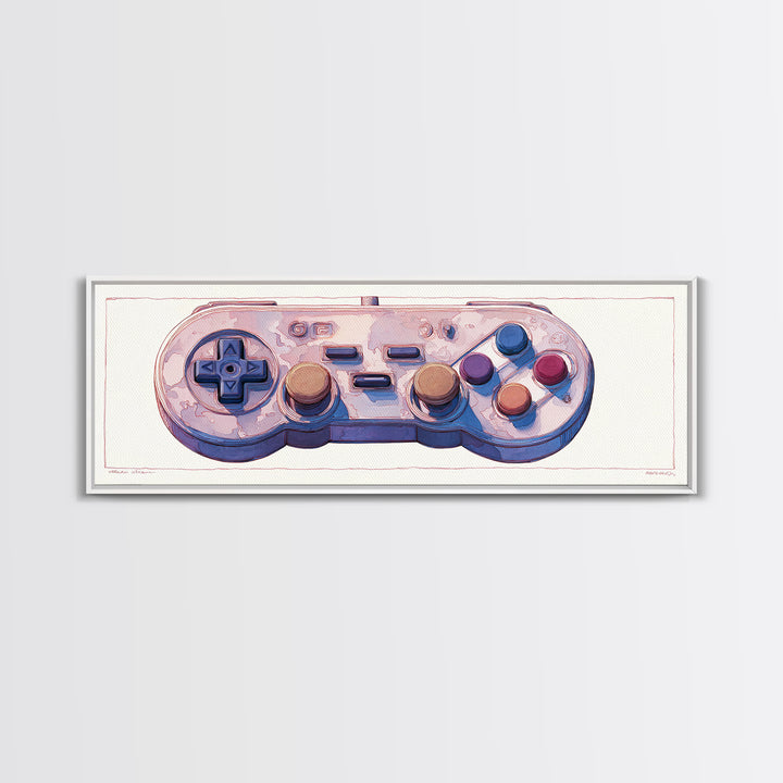Old School Game Controller Canvas Print, Game Room Art, African American Art, Game Room Decor, Play, Kids Room Wall Art, GRA-3x1-46