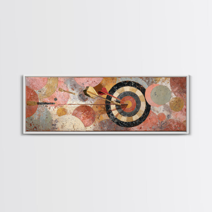 Dartboard Bullseye with Dynamic Motion Canvas Print, Game Room Art, Art Print, Game Room Decor, Fine Art, Play, Canvas Art, GRA-3x1-48