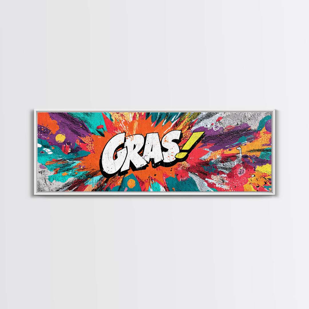 Comic Style Explosion with Game Icons Framed Canvas Print, Game Room Art, Neutral Decor, Game Room Decor, Fine Art, Play, GRA-3x1-7