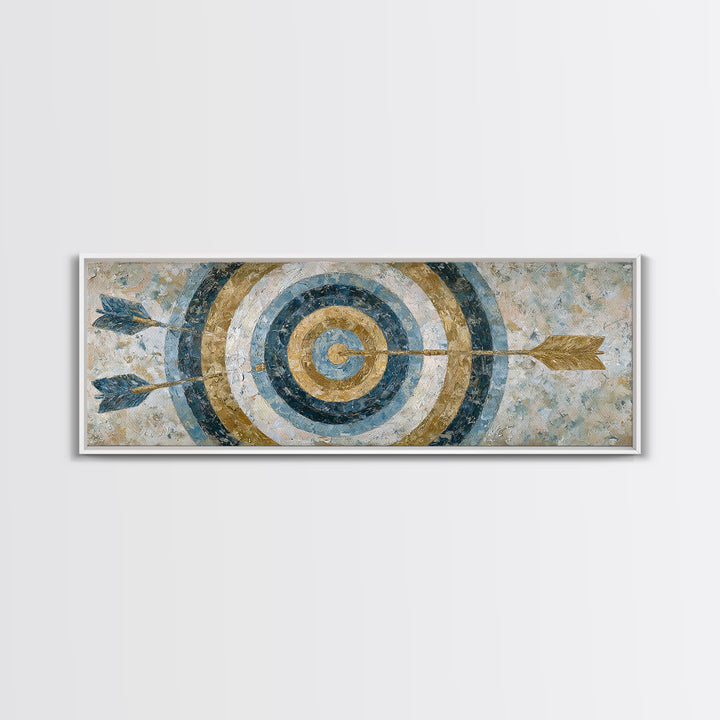 Dartboard Bullseye with Dynamic Motion Framed Canvas Print, Game Room Art, Wall Art, Game Room Decor, Fine Art, Play, GRA-3x1-72