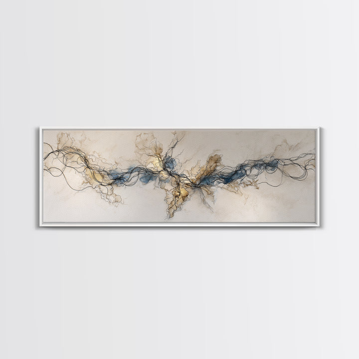 Controller Cable Forming a Playful Line Drawing Framed Canvas Print, Game Room Art, Canvas Art, Game Room Decor, Abstract Art, GRA-3x1-87