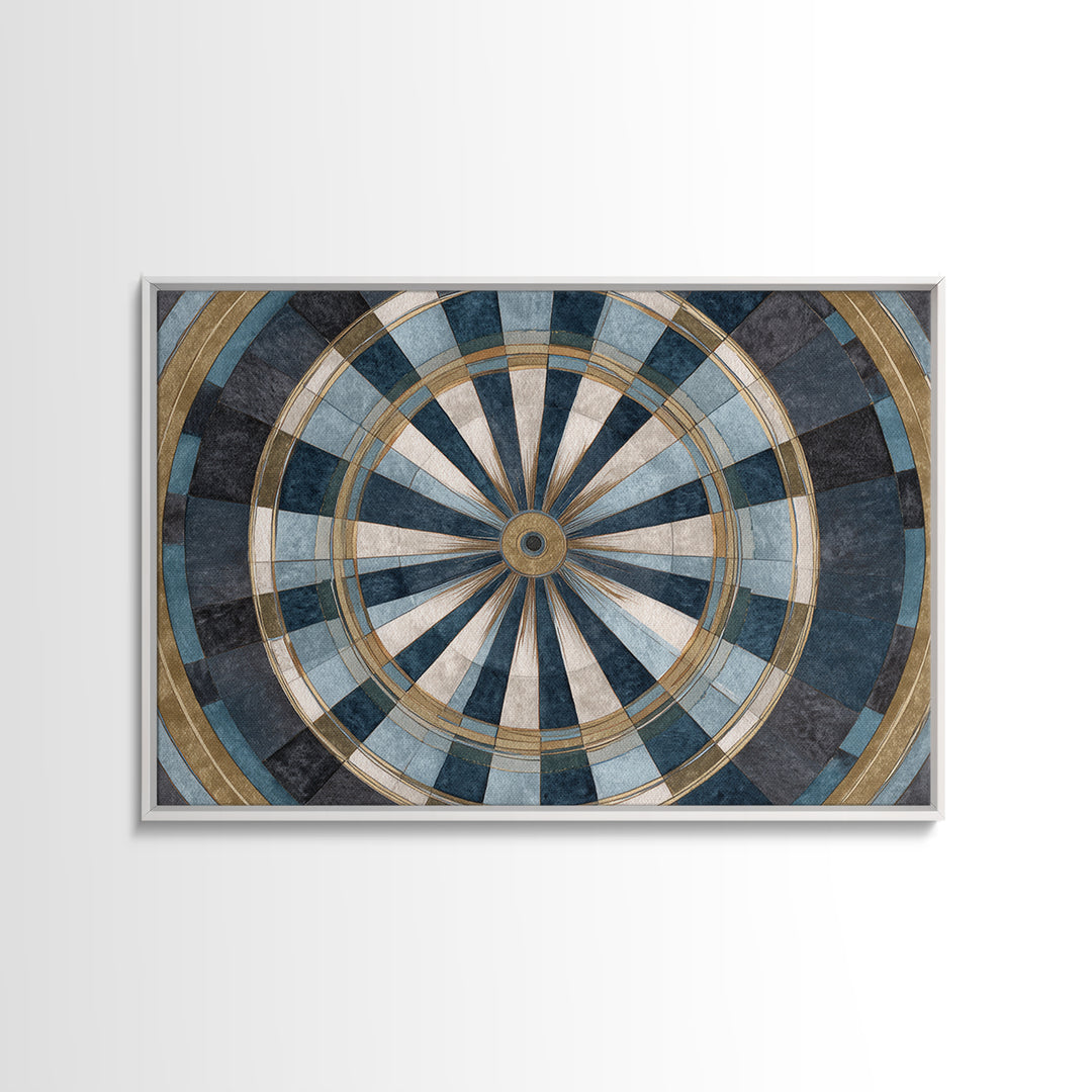 Dartboard Bullseye with Dynamic Motion Canvas Print, Game Room Art, Bedroom Wall Art, Game Room Decor, Fine Art, Play, GRA-3x2-12